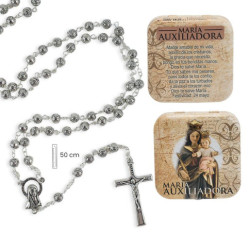 Rosario en caja Plateado