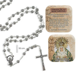 Rosario en caja Plateado