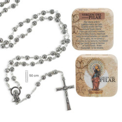 Rosario en caja Plateado