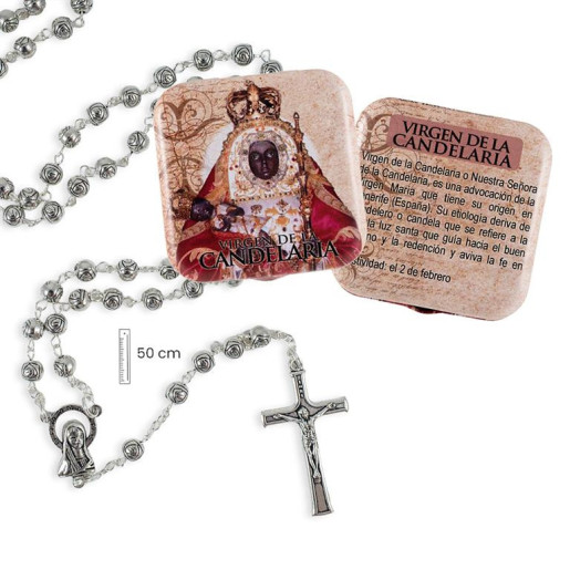 Rosario en caja Plateado