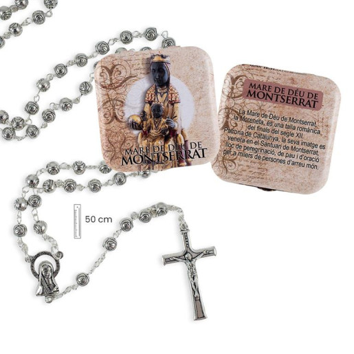 Rosario en caja Plateado