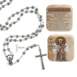 Rosario en caja Plateado