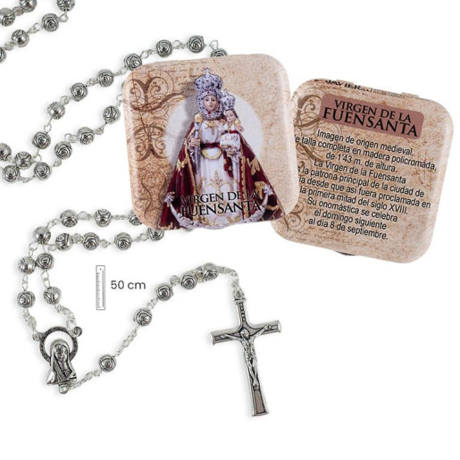 Rosario en caja Plateado