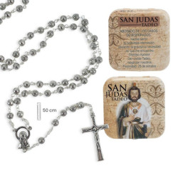 Rosario en caja Plateado