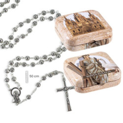 Rosario en caja Plateado