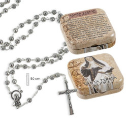 Rosario en caja Plateado