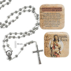 Rosario en caja Plateado