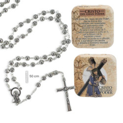 Rosario en caja Plateado