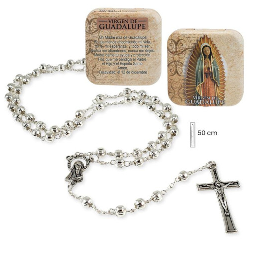 Rosario en caja Plateado