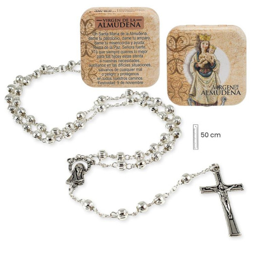 Rosario en caja Plateado