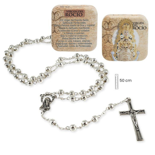 Rosario en caja Plateado