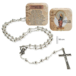 Rosario en caja Plateado