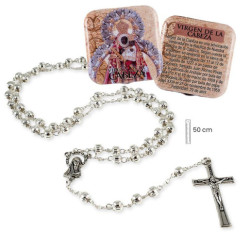 Rosario en caja Plateado