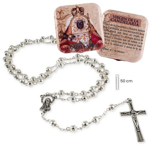 Rosario en caja Plateado