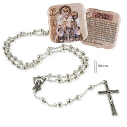 Rosario en caja Plateado