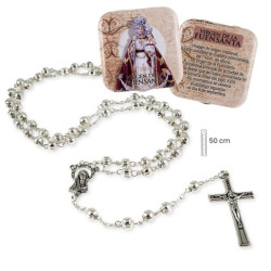 Rosario en caja Plateado