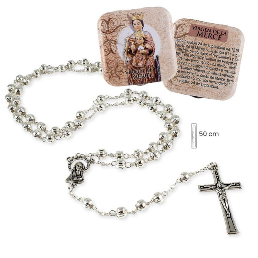 Rosario en caja Plateado