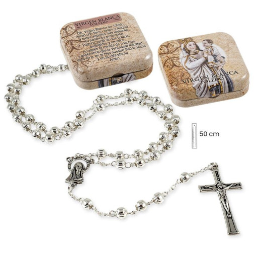 Rosario en caja Plateado