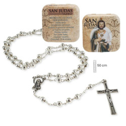 Rosario en caja Plateado