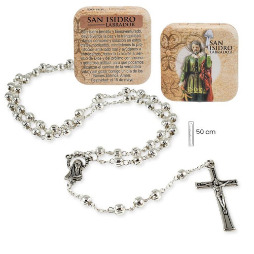 Rosario en caja Plateado