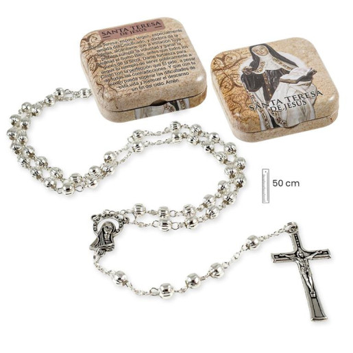 Rosario en caja Plateado