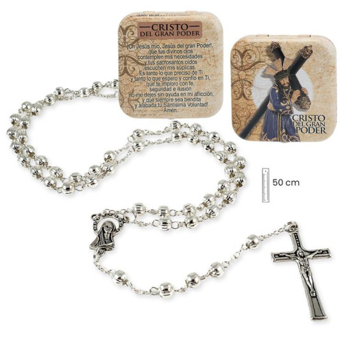 Rosario en caja Plateado