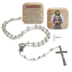 Rosario en caja Plateado