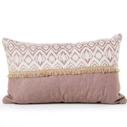 Cojin burdeos y blanco