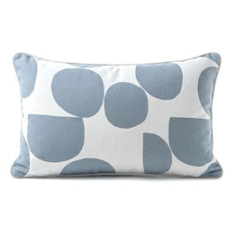 Cojin azul y blanco