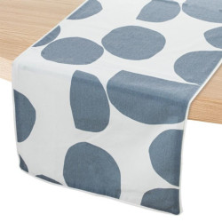 Camino de mesa azul y blanco