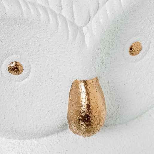 Figura buho blanco arema y dorado