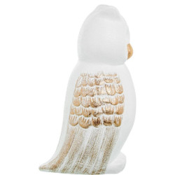 Figura buho blanco arema y dorado