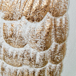 Figura buho blanco arema y dorado