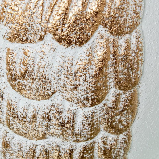 Figura buho blanco arema y dorado