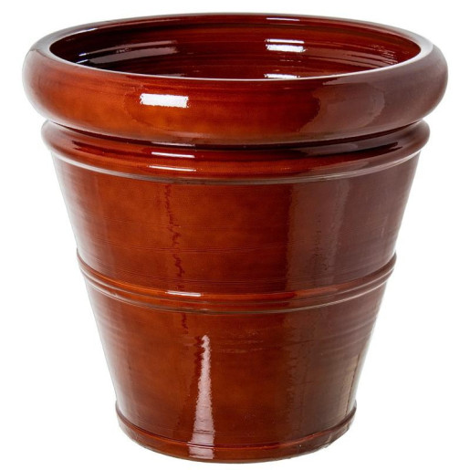 Macetero  marron brillo