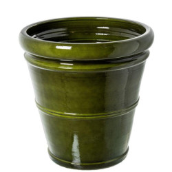 Macetero  verde brillo