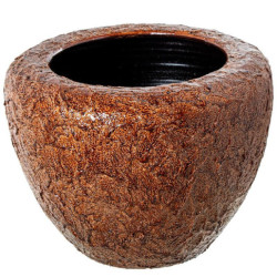 Macetero  marron rugoso