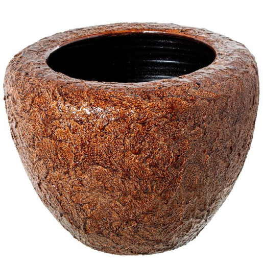 Macetero  marron rugoso