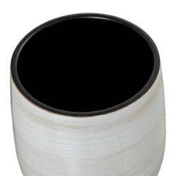 Jarron blanco y beige brillo