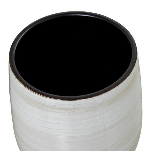 Jarron blanco y beige brillo