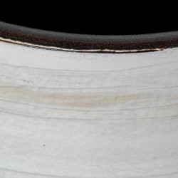 Jarron blanco y beige brillo