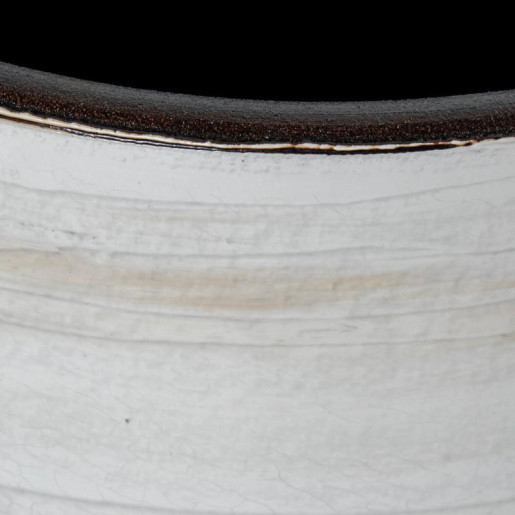 Jarron blanco y beige brillo