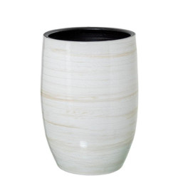 Jarron blanco y beige brillo