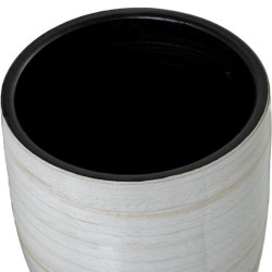 Jarron blanco y beige brillo