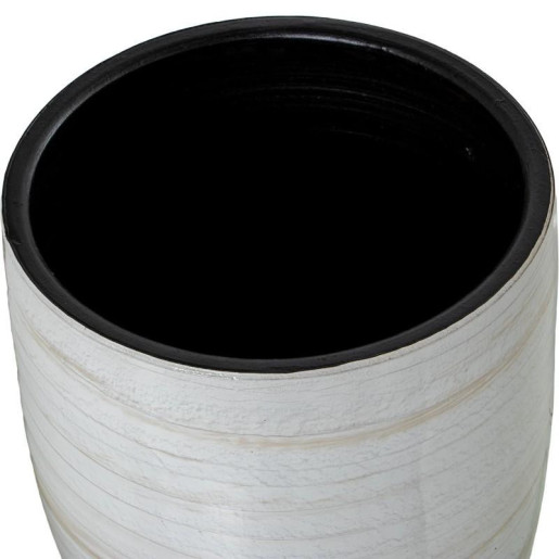 Jarron blanco y beige brillo