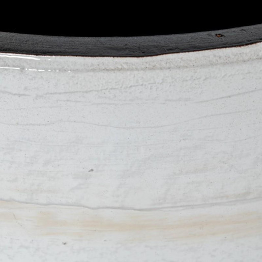 Jarron blanco y beige brillo