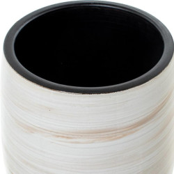 Jarron blanco y beige brillo