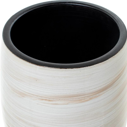 Jarron blanco y beige brillo