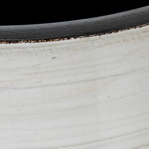 Jarron blanco y beige brillo