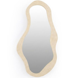 Espejo crema efecto piedra